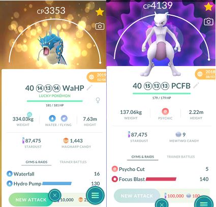 Gyarados and Mewtwo new attack cost